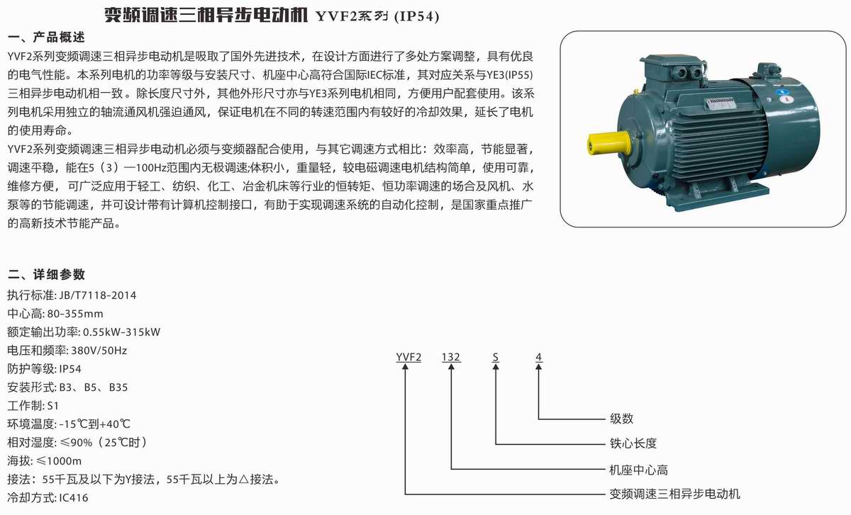 變頻調速三相異步電動機 YVF2系列 01 變頻調速三相異步電動機 YVF2系列 01